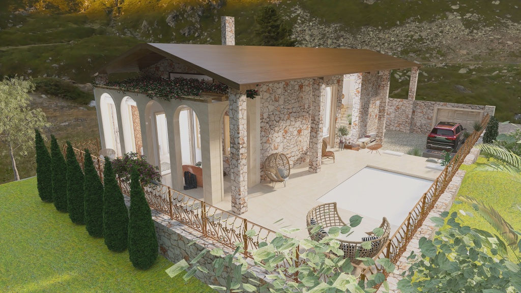 Casa Vista montagna 3d design renderings
