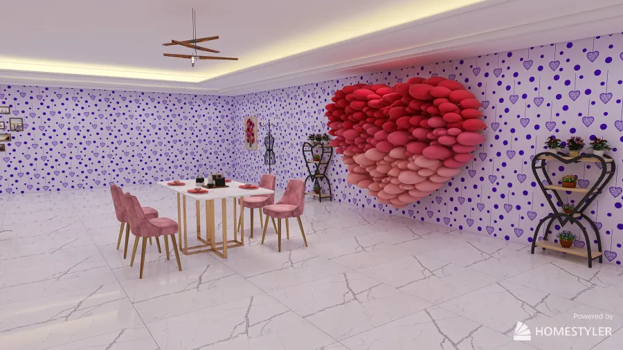Valentines Day room 3d design renderings