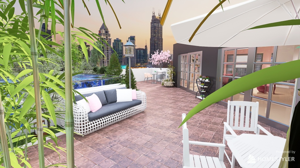 Roof  Garden 3d design renderings