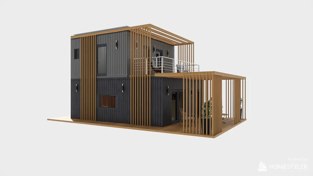 дом из 5 20 фут контейнеров 3d design renderings