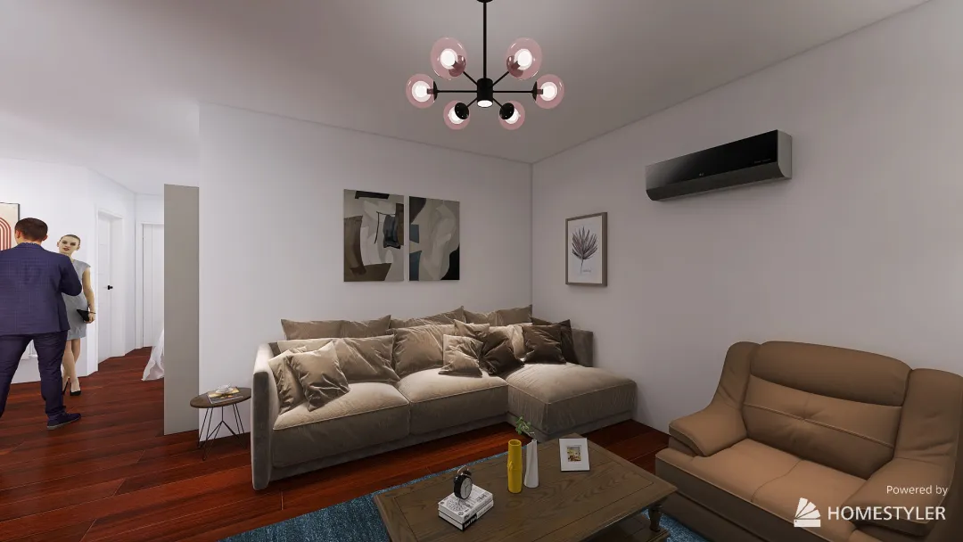 Bachelors apartment 3d design renderings
