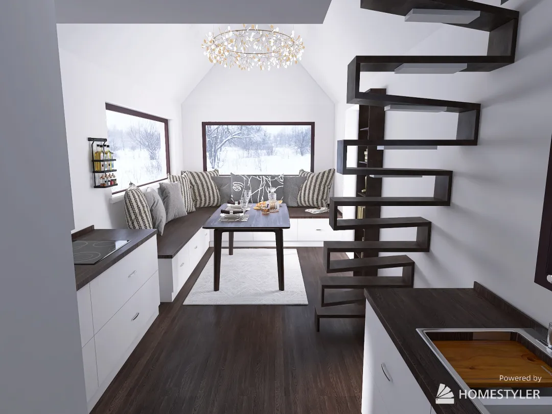 Tiny House in the Snow v5.0 3d design renderings