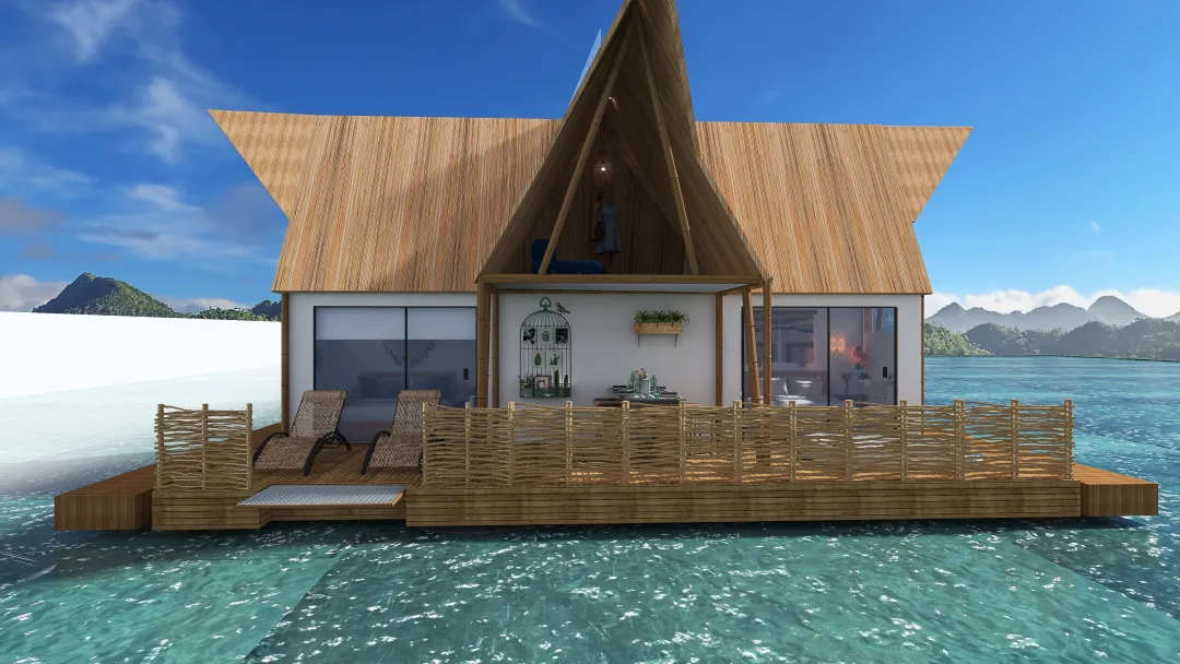 casas flotantes 3d design renderings