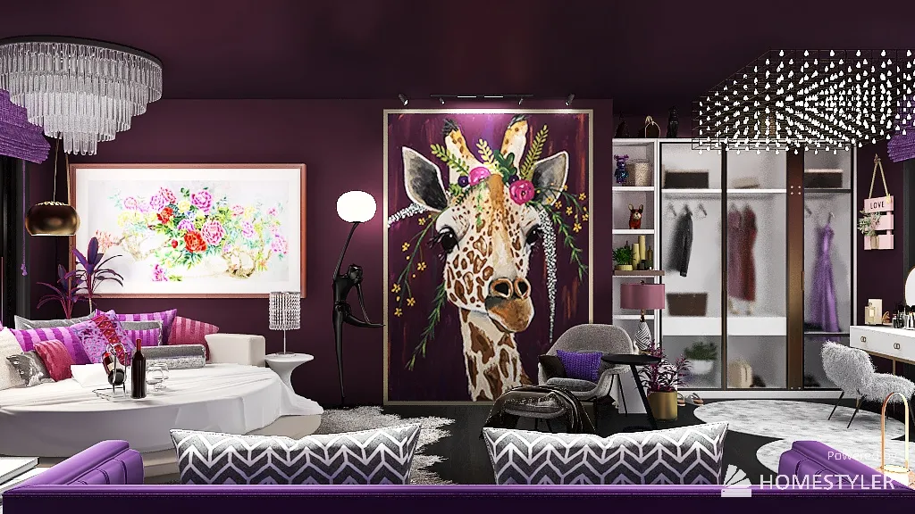 Purple Room, Purple Room 3d design renderings