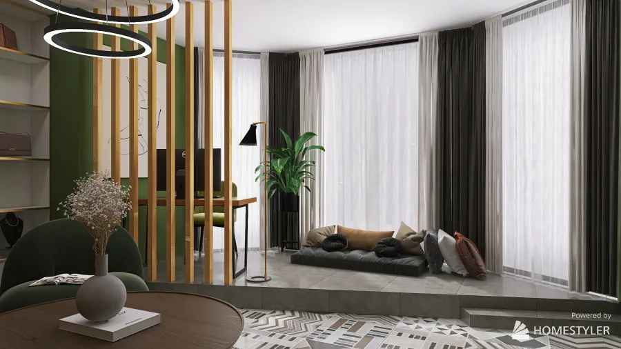 Modern living room /office 3d design renderings