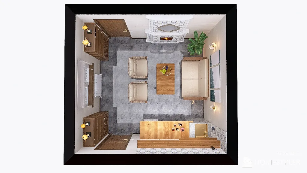 Комната отдыха в бане вар№17 3d design renderings