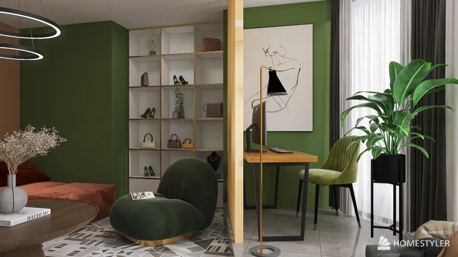 Modern living room /office 3d design renderings