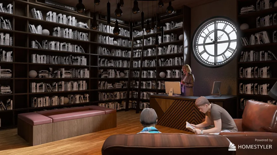 Library with soul 3d design renderings