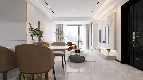 Contemporary Living and Dining Area