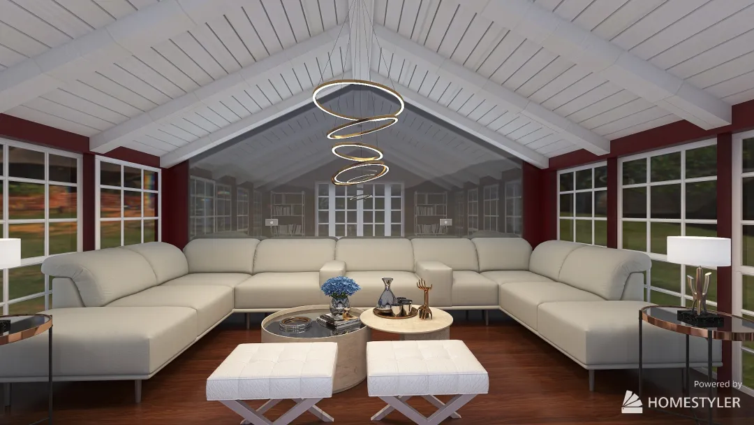 Cabin Living 3d design renderings