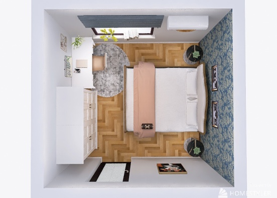 Romantic bedroom Design Rendering