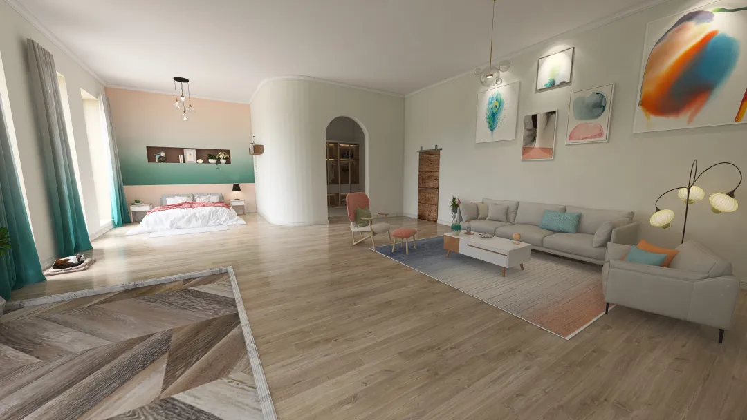 #EmptyRoomContest- colour comfy 3d design renderings