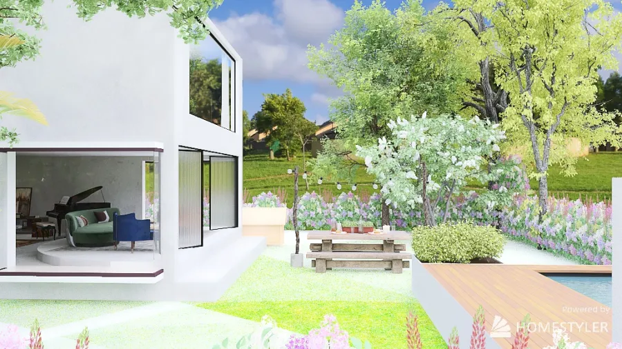 Modern Two Bedroom House 3d design renderings
