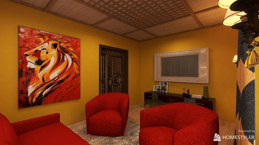 Gryffindor Bed & Living Space 3d design renderings