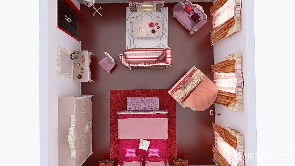 Copy of 【System Auto-save】Valentines Bedroom 3d design renderings