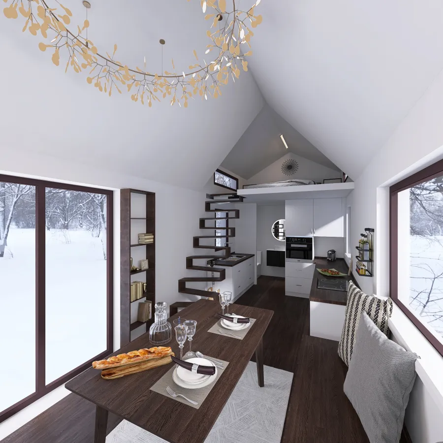 Tiny House in the Snow 2 3d design renderings