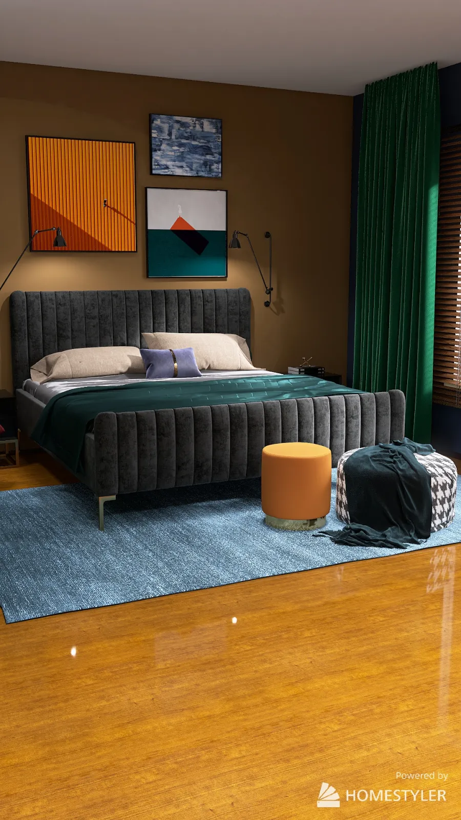 Cinnamon bedroom 3d design renderings
