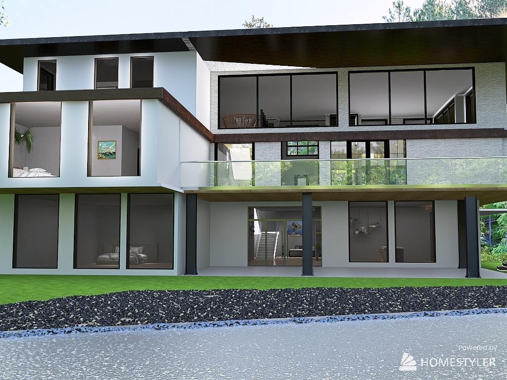 modern lake house 3d design renderings