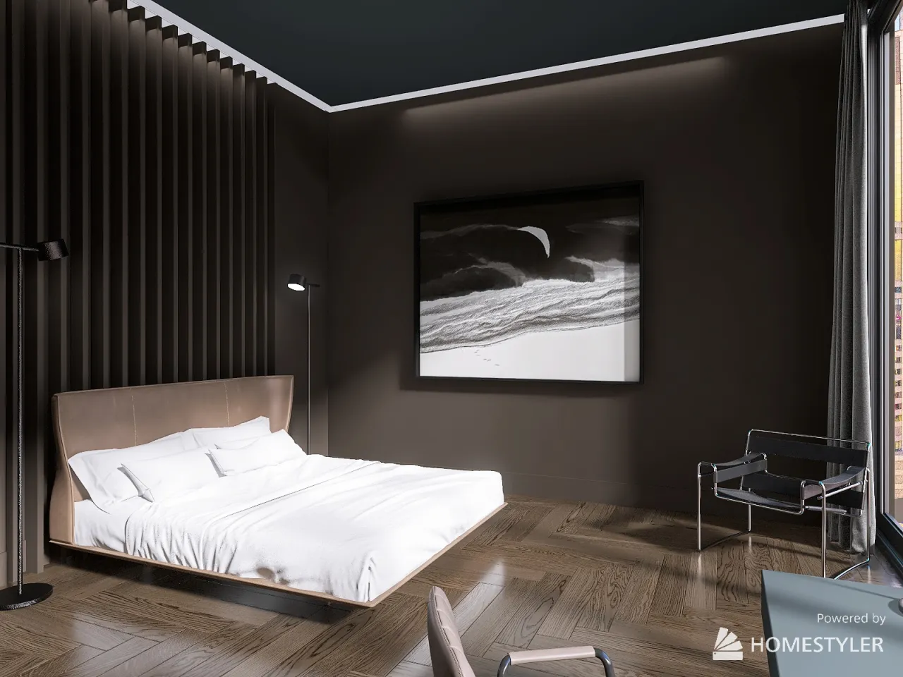 Brown bedroom 3d design renderings