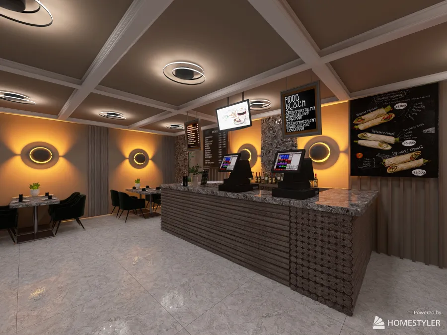 Кофе-стойка 3d design renderings