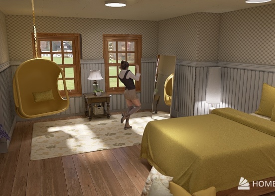【System Auto-save】yellow bedroom Design Rendering