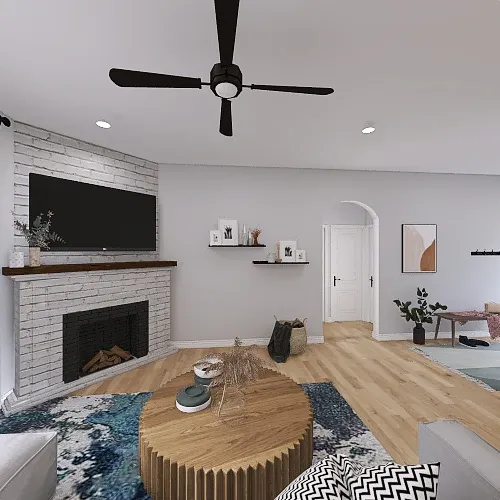 Kitchen, Living, & Dining 3d design renderings