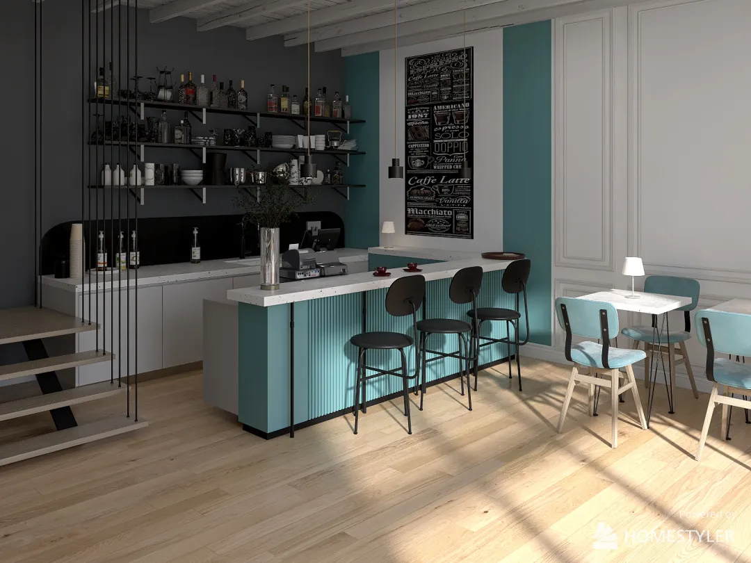 Cafe bistrot 3d design renderings