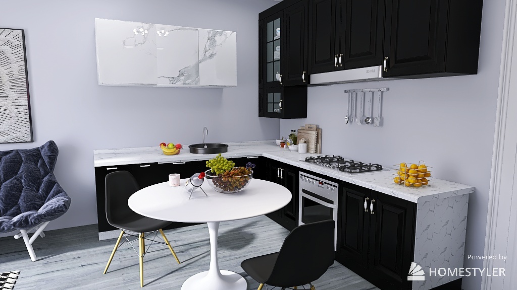 Living/Dining/Kitchen 3d design renderings
