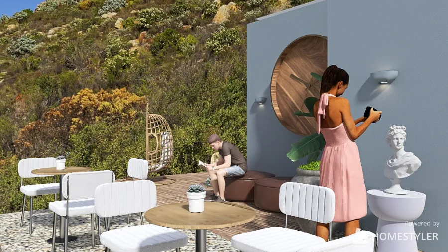 Malibu cafe 3d design renderings