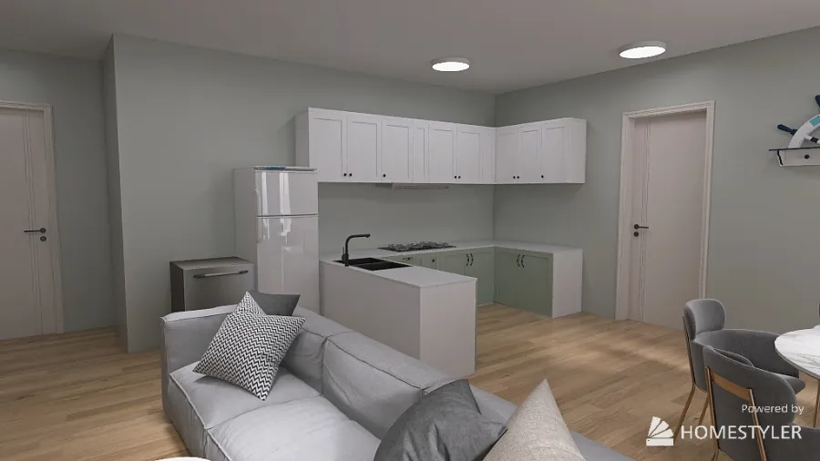 Living Room/kitchen3 3d design renderings