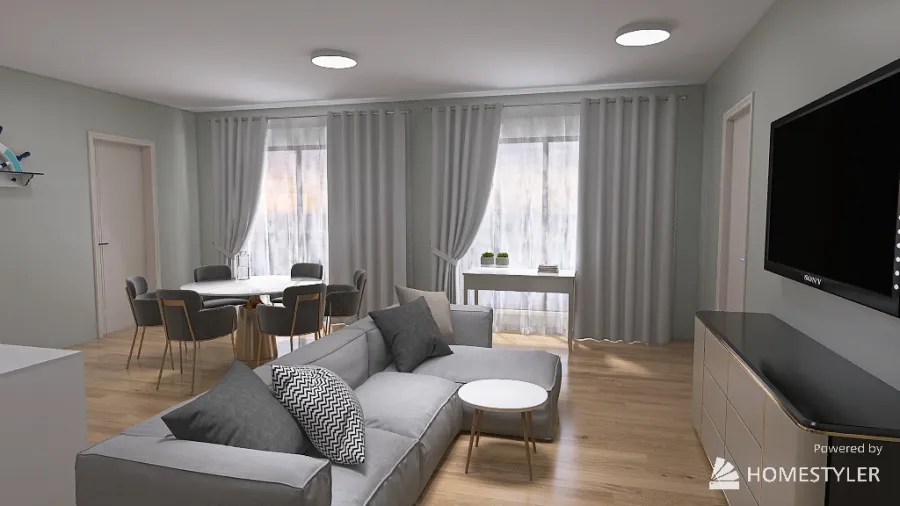 Living Room/kitchen3 3d design renderings