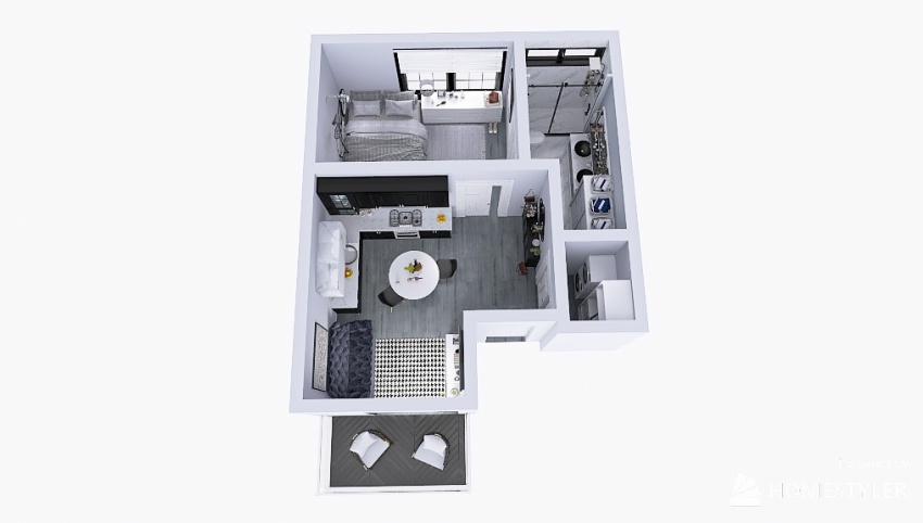 NYC Tiny Apartment 3d design picture 52.72