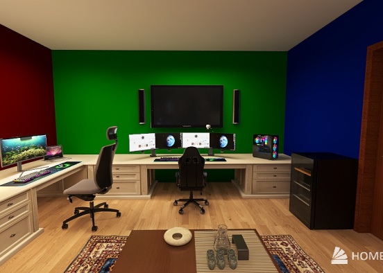 Gaming/Productivity Room Design Rendering