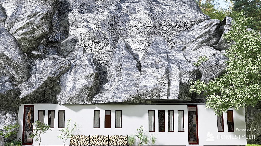 Modernist Cave Retreat 3d design renderings