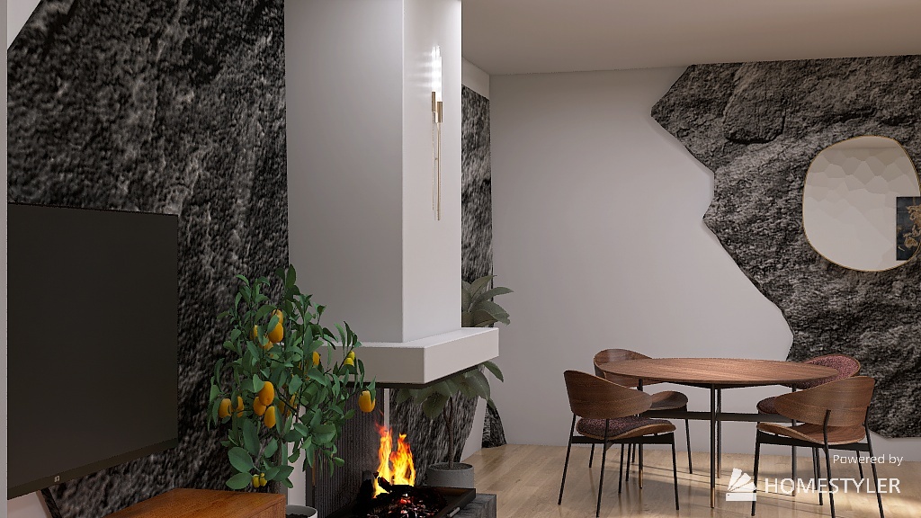 Modernist Cave Retreat 3d design renderings
