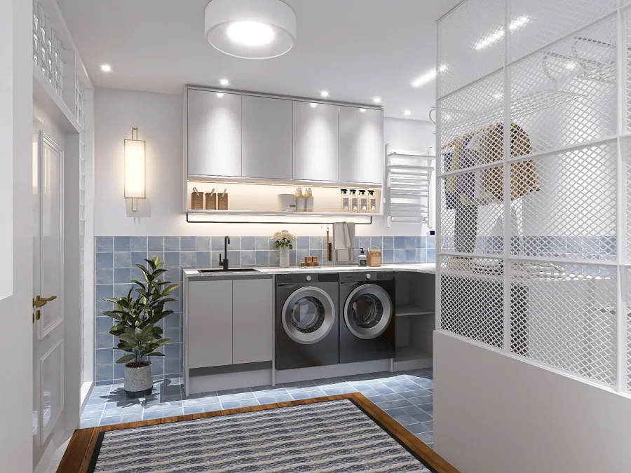 Toilet & Laundry 3d design renderings