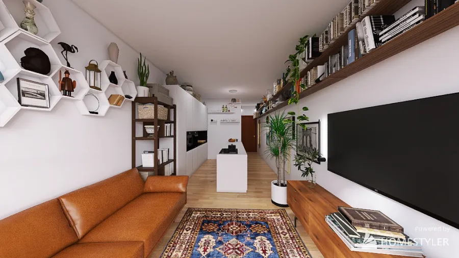 Narrow Apartment 3d design renderings