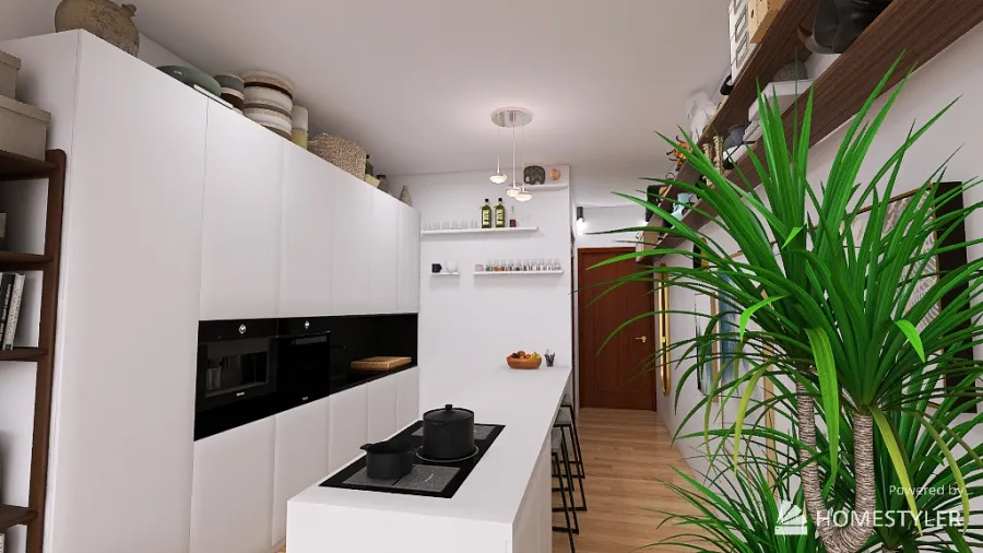Narrow Apartment 3d design renderings