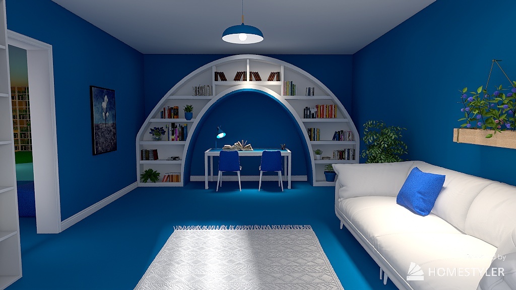 Blue 3d design renderings