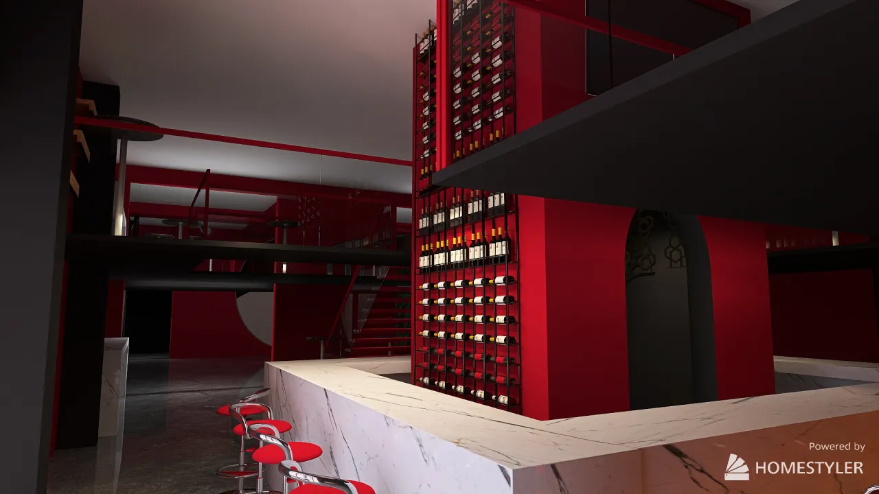 MAGENTA BAR 3d design renderings