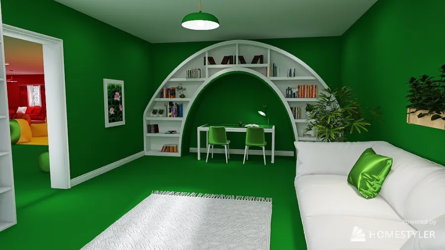 Green 3d design renderings