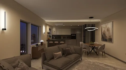 Contemporary Open Living Space