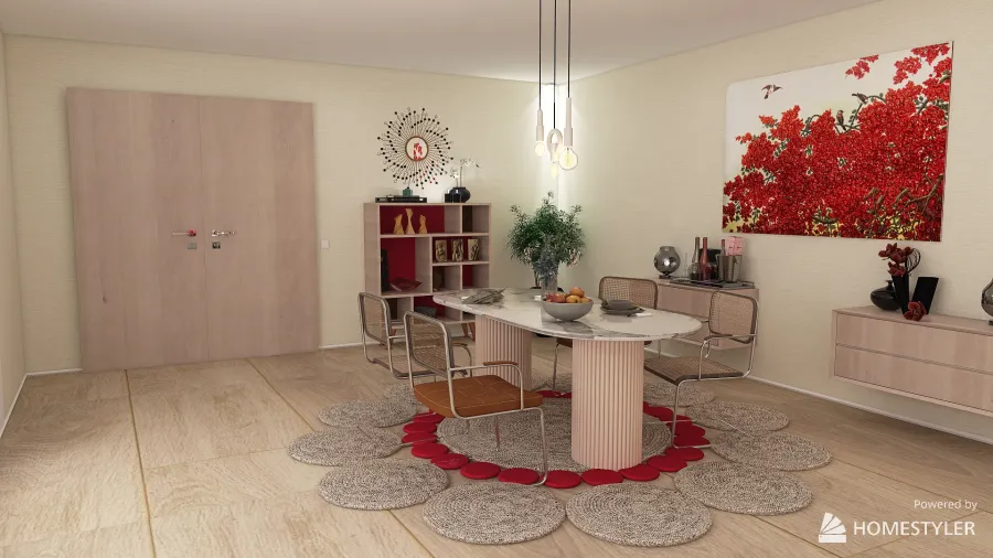 salon ,comedor,cocina y terraza 3d design renderings
