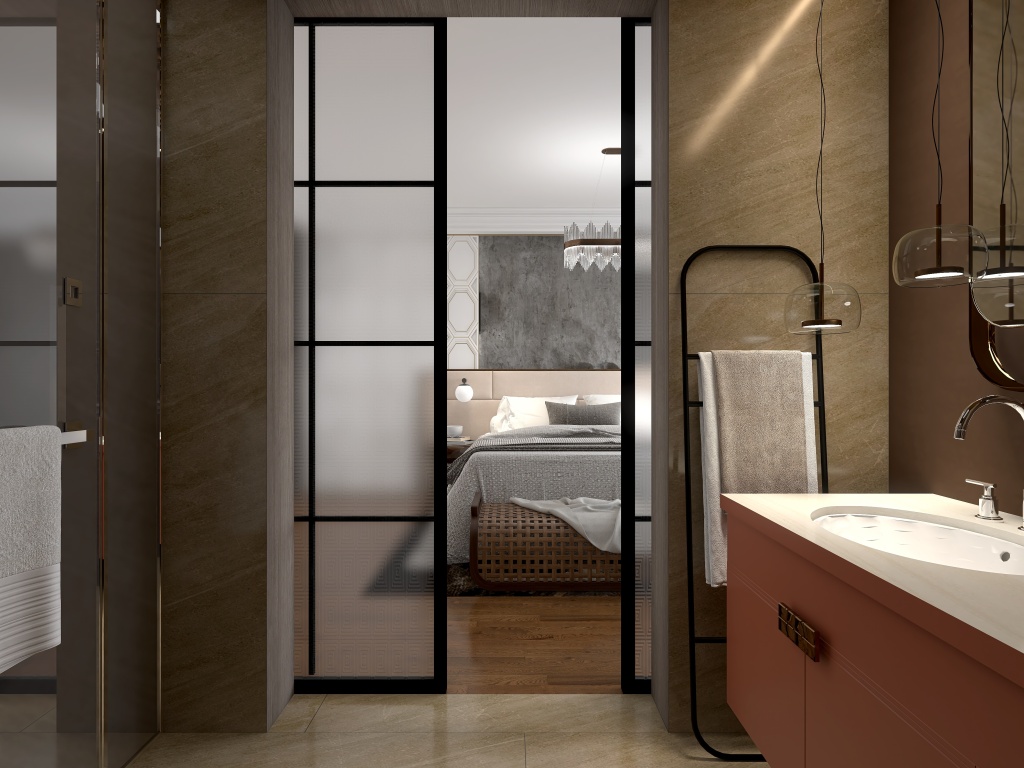 Owner's bathroom 3d design renderings