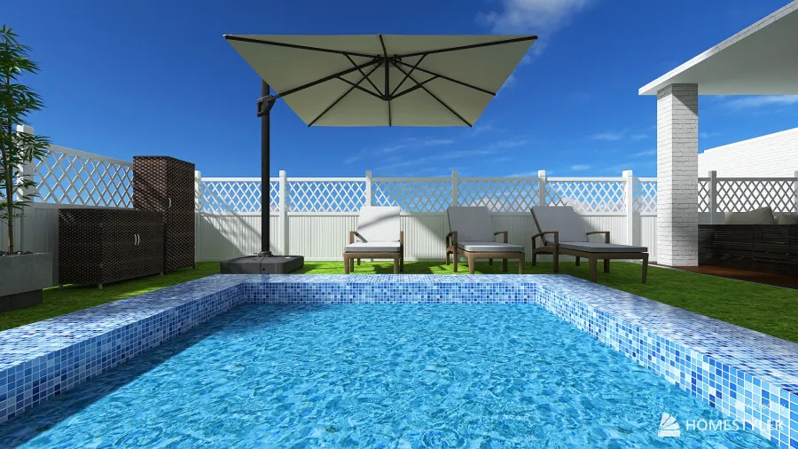 Modern Beach Home with Pool 3d design renderings