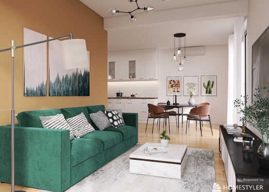 Green sofa Design Rendering