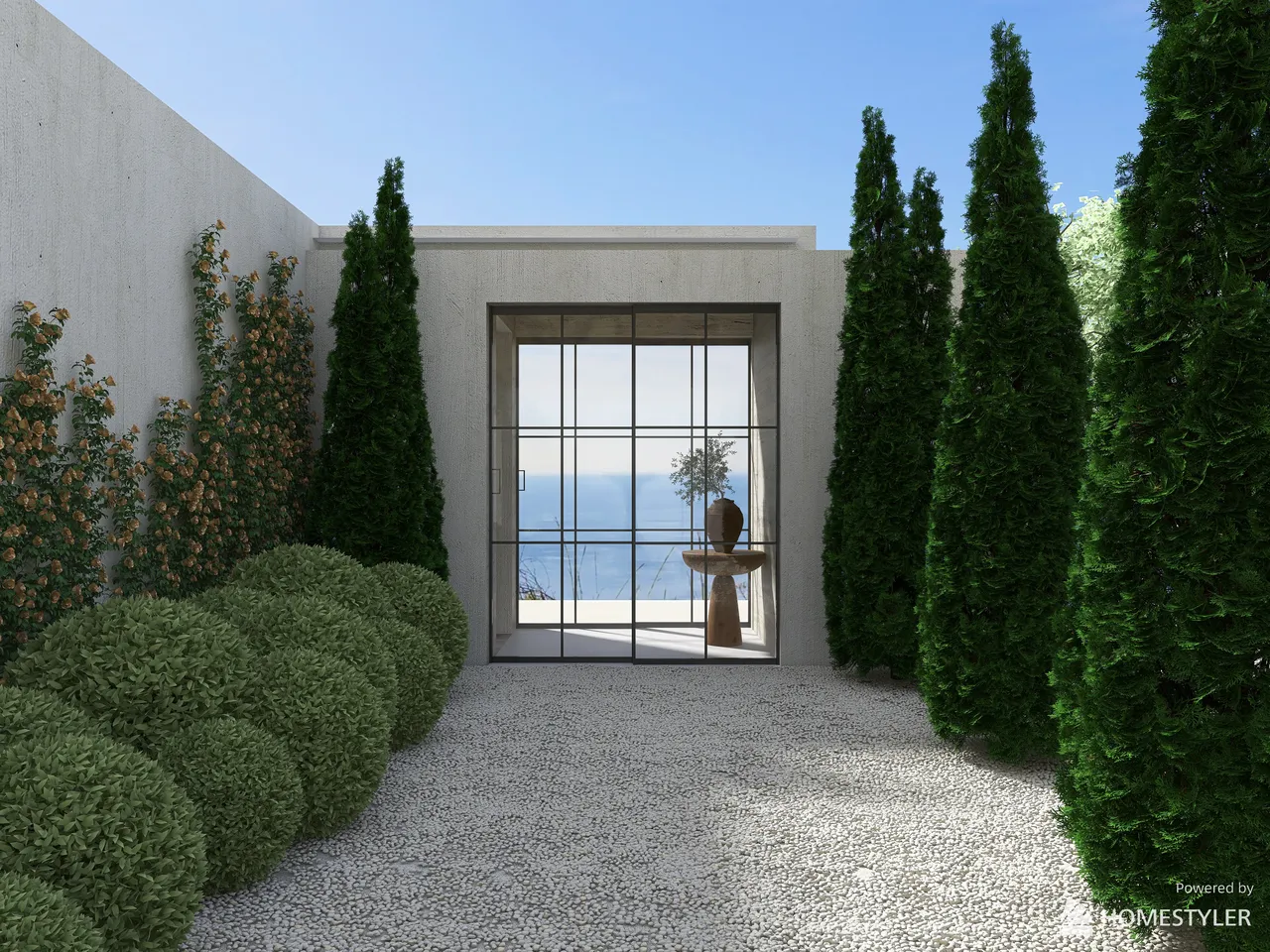 Mediterranean Pool Villa 3d design renderings