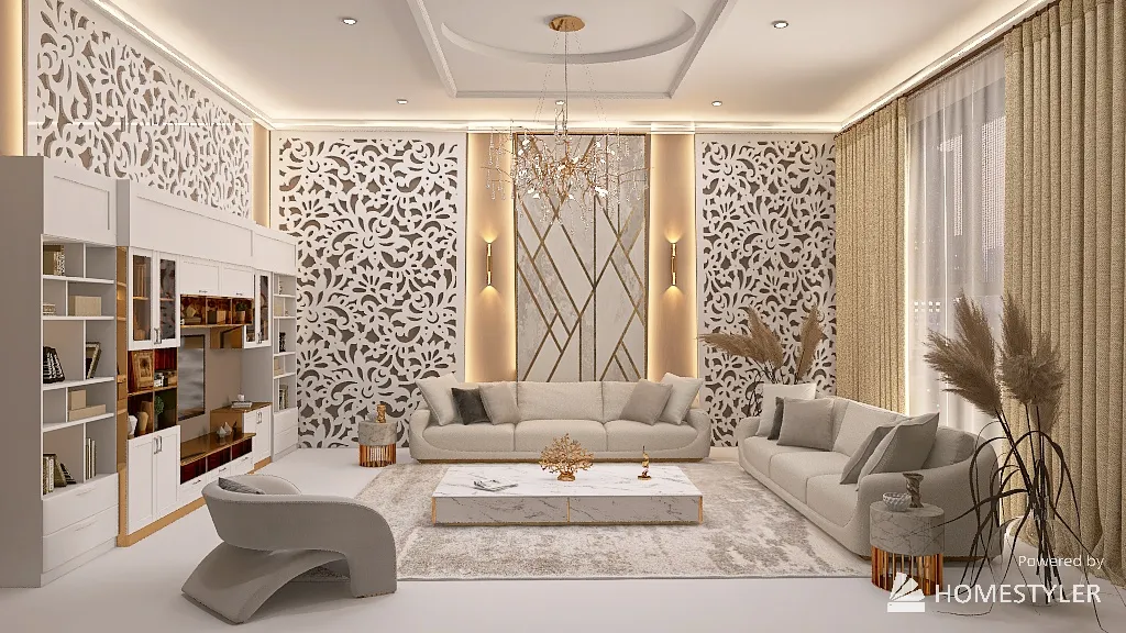 Luxury Modern living room 3d design renderings