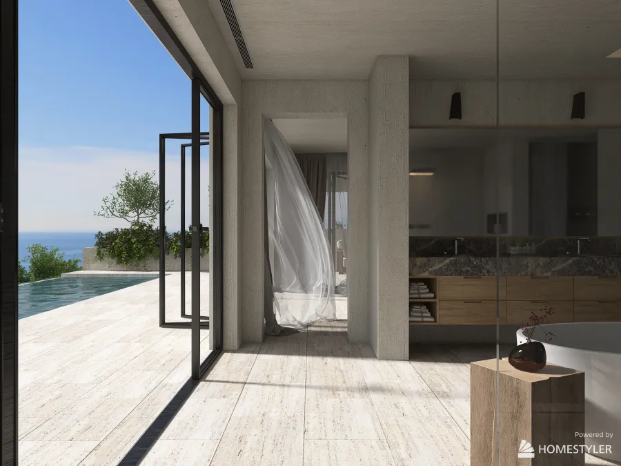 Mediterranean Pool Villa 3d design renderings