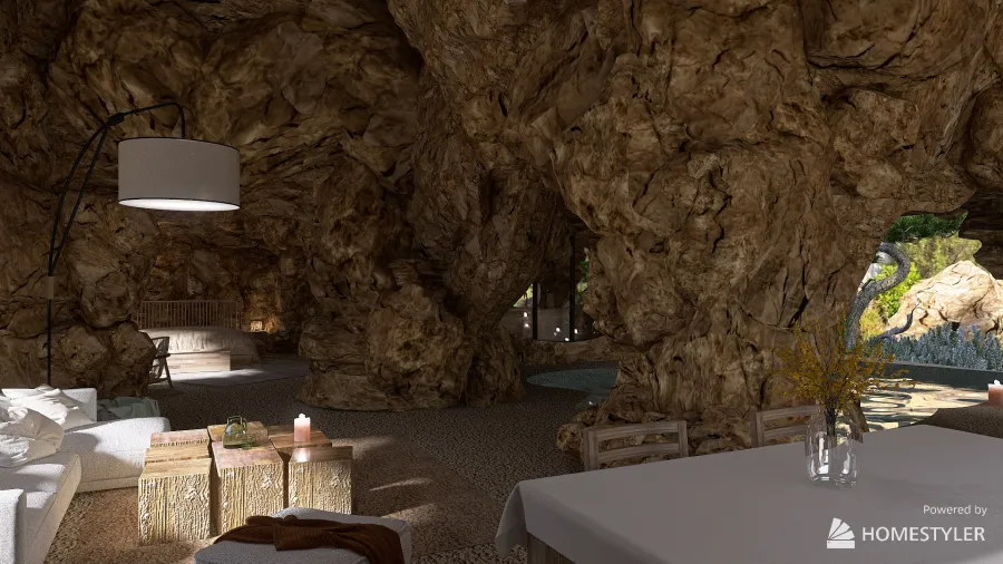 Villa under the cave 3d design renderings